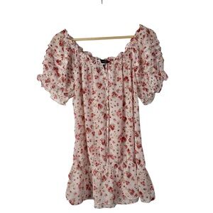Rampage Light Pink Floral Y2K Babydoll Short Sleeve Top S